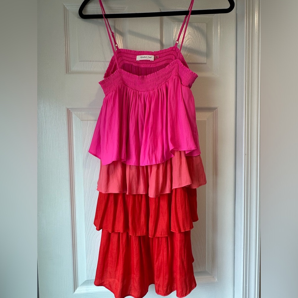 Pink Ruffle Tiered Dress